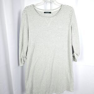 Lauren‎ Ralph Lauren Womens Medium Grey Gray Striped Knee Length Dress